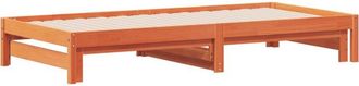 vidaXL Day Bed with Trundle without Mattress Wax Brown 80x200 cm Vidaxl