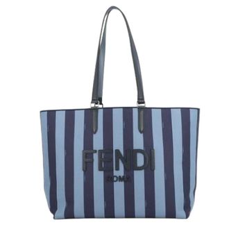 Fendi Pre-owned Tote Bags, female, Blue, Size: ONE SIZE Pre-owned Canvas Tote Bag