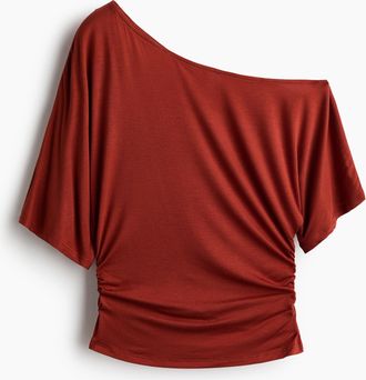 H&M One-Shoulder-Shirt - Rot
