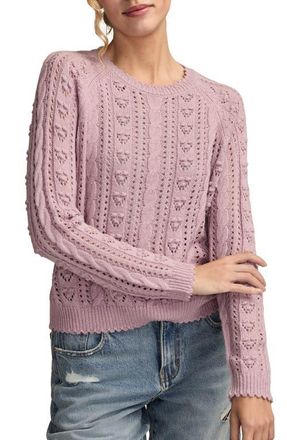 Lucky Brand Pointelle Sweater in Dawn Pink at Nordstrom, Size Xx-Large