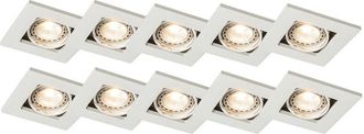 QAZQA Qazqa - Set of 10 Recessed Spotlights White - Qure