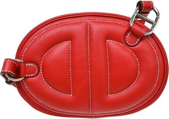 Herm&egrave;s In-The-Loop Belt Swift Red Leather Handbag (Pre-Owned)