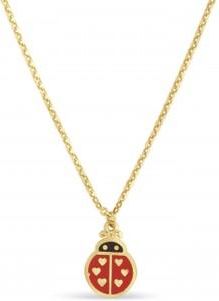 Allurez Ladybug Enamel Pendant Necklace 14k Yellow Gold