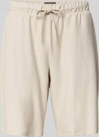 Fynch-Hatton Fynch-Hatton Bermudas mit Strukturmuster und elastischem Bund in Offwhite, Gr&ouml;&szlig;e XXXL