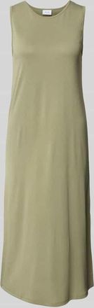 Vila Midikleid mit Rundhalsausschnitt Modell MODALA in Schilf, Größe XL