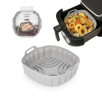 KASANOVA Teglia 18x18 cm silicone per friggitrice ad aria grigia