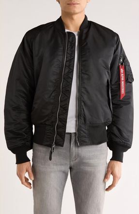 Alpha Industries MA-1 Reversible Bomber Jacket in Black/gunmetal at Nordstrom, Size X-Large