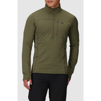 Outdoor Research Vigor Half Zip Fleece Pullover in Ranger Green at Nordstrom, Size Xx-Large
