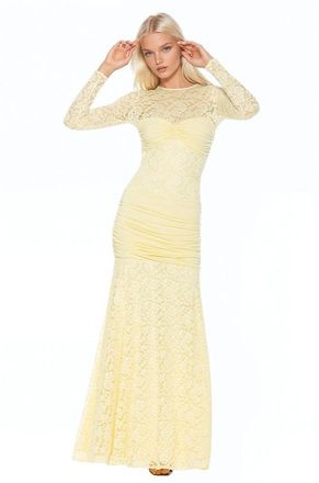 Alexia Admor Nova Long Sleeve Ruched Dress in Butter Yellow at Nordstrom, Size X-Small