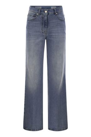 PESERICO Stretch Cotton Denim Trousers