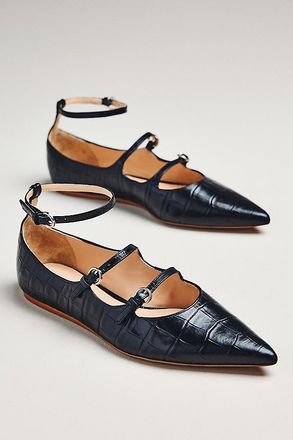 Maeve Triple-Strap Mary Jane Flats