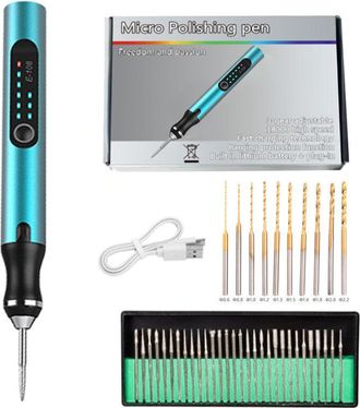 OEM Mini Taladro Recargable De 3 Velocidades Con Brocas Helicoidales Para Modelismo, Madera, Resina, Joyer&iacute;a, Pl&aacute;stico, Circuitos Impresos Y Cuero