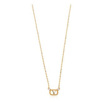 Valentino Garavani Accessoires, Dames, Geel, ONE Size, Leer, Crystal Necklace