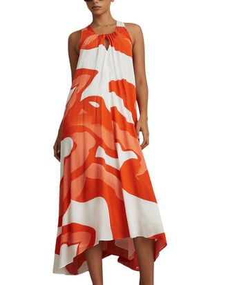 Reiss Avia Large Scale Printed Midi Dress
