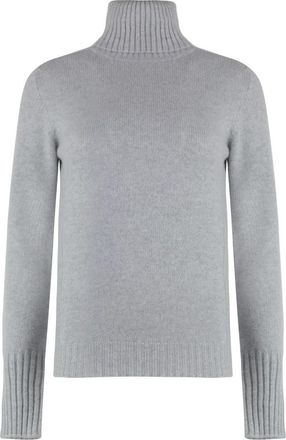 THE (ALPHABET) Cashmere Coltrui Trui - Dames - Cashmere truien - Grijs - L - Kasjmier - Truien & Vesten