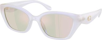 Coach HC8434U CBY91 5903RG Womens Sunglasses White Size 53