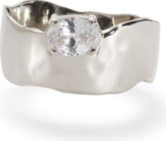 LADY GREY Cubic Zirconia Drift Ring in Silver at Nordstrom, Size 8