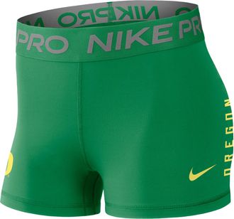 Nike Oregon Pro Nike Womens Dri-FIT College Mid-Rise Shorts in Green | 04PR30DUON-5KT