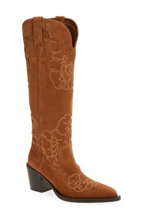 Stuart Weitzman Felix Western Boot in Doe/Dark Brown at Nordstrom Rack, Size 9