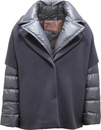 Herno 2-in-1 Donsjas met Afneembare Vest - Dames - Winterjassen - Blauw - M - Wol - Jassen