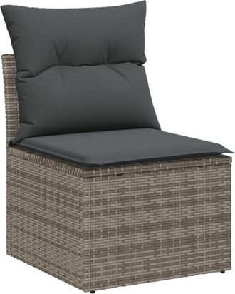 vidaXL Garden Sofa Set 8 pcs Grey Poly rattan vidaXL