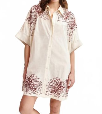 Essentiel Hontana Embroidered Mini Dress In Off-White