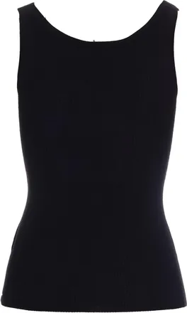 Elisabetta Franchi Womens Tank Top Ribbed Black-Butter Wool Elastane Vests & Tops Black/butter
