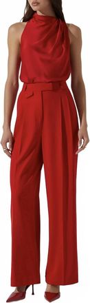 Astr Bryony Linen Blend Pleated Pants In Red