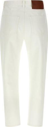 Victoria Beckham Womens White Cotton High-Waisted Jean Clothing