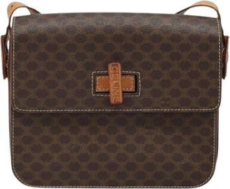 Celine Pre-owned Cross Body Bags, female, Brown, Size: ONE SIZE Pre-owned Vintage Canvas Shoulder Bag