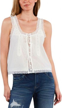 BILLY T Lace Cotton Blend Tank Top in Cottage White at Nordstrom, Size X-Large