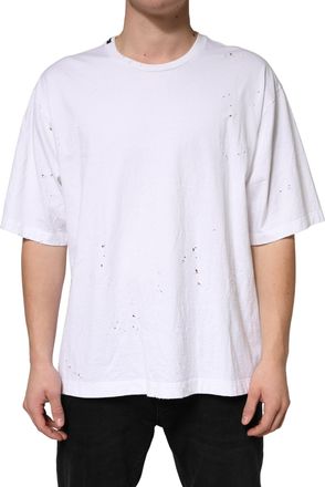 Dolce & Gabbana Mens White Cotton Crewneck Short Sleeve T-Shirt