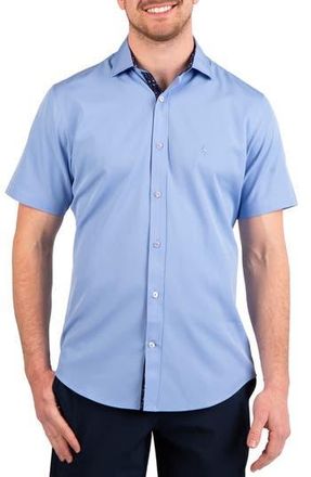 Tailorbyrd Solid Performance Short Sleeve Shirt in Light Blue at Nordstrom Rack, Size Xx-Large
