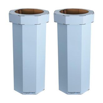 Happimess Fleur 25-Gallon Classic Disposable Corrugated Cardboard Event Trash Can and Recycling Bin in Tide Pool Blue at Nordstrom