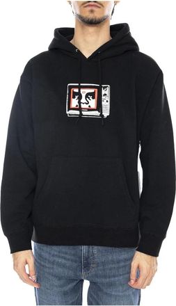 Obey Hooded Fleece Sweatshirt Tv Print - Heren - Hoodies - Zwart - S - Hoodies & sweatvesten