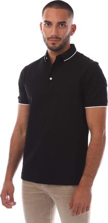 Emporio Armani Heren Eagle Jacquard Poloshirt (Zwart)