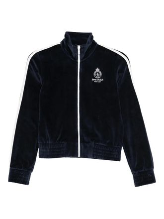 Sporty & Rich Sweater met rits en mouwstreep - Blauw