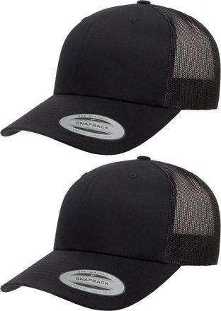 Yupoong Mens YP Classics Retro Trucker Hat, Black, One Size