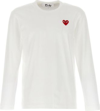 Comme Des Gar&ccedil;ons White Logo patch t-shirt