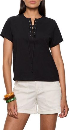 Sanctuary Timeless Lace-Up T-Shirt in Black at Nordstrom, Size X-Small