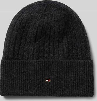 Tommy Hilfiger Mütze mit Baumwoll-Anteil in Anthrazit Melange, Größe 1