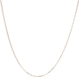 House of Brilliance Unisex Solid 14K Gold 1.5mm Paperclip Chain Necklace in Rose at Nordstrom, Size 18