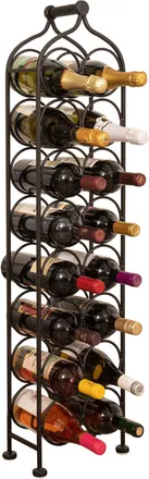 Biscottini International Biscottini - Portabotellas De Hierro Forjado Portabotellas De Vino Espumoso 105x25 Cm Expositor De Vino De Pie Para 16 Botellas Tienda De Vin