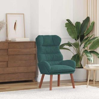 vidaXL Sedia rilassante Verde scuro 69 x 74 x 93 cm Velluto - Vidaxl