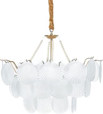 Beliani L&aacute;mpara de ara&ntilde;a Vidrio Lat&oacute;n