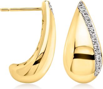 Ross-Simons Lab-Grown Diamond Teardrop Earrings in 18kt Gold Over Sterling