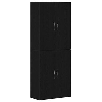 Berkfield Home Cabinets 2 pcs Black Oak 69, 5x34x180 cm Engineered Wood | Size: 5 x 34 x 180 cm