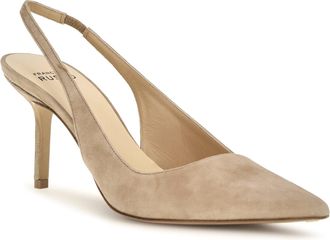 Francesco Russo Womens Suede Slingback Pumps Cest High Heel Shoes