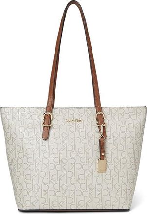 Calvin Klein Serafina Tote Handbags Vanilla/Khaki/Caramel, Synthetic