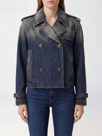 Burberry Trench corto doppiopetto in denim vintage con mostrine